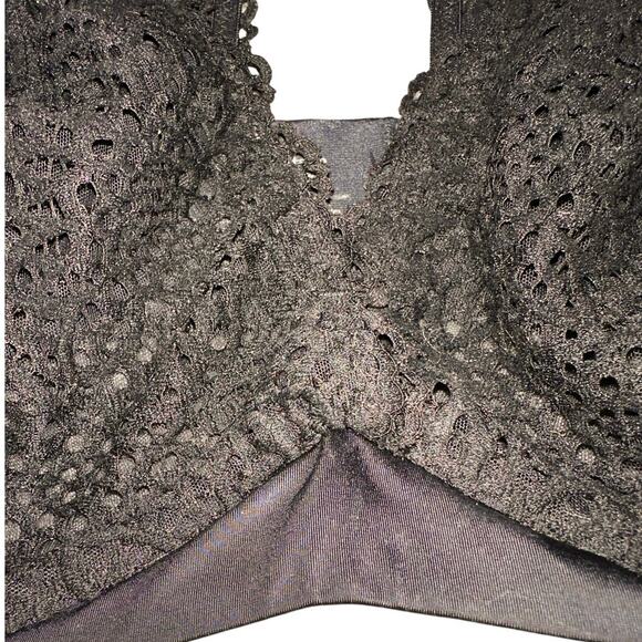 Curvy Couture Women's Plus Size Crochet Bralette, Black - 40DDD NWOT - Picture 5 of 6